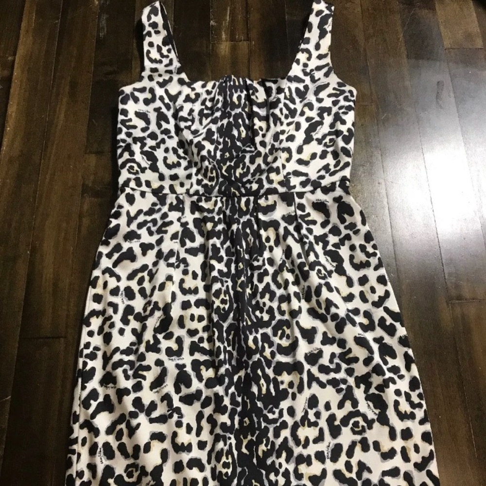 WHBM Women’s Sleeveless Satin Animal Print Dress